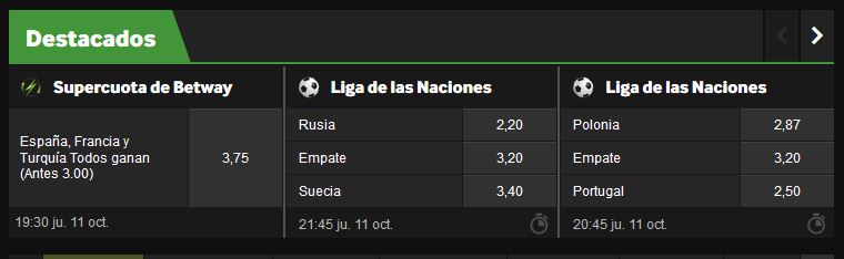 betway apuestas destacados